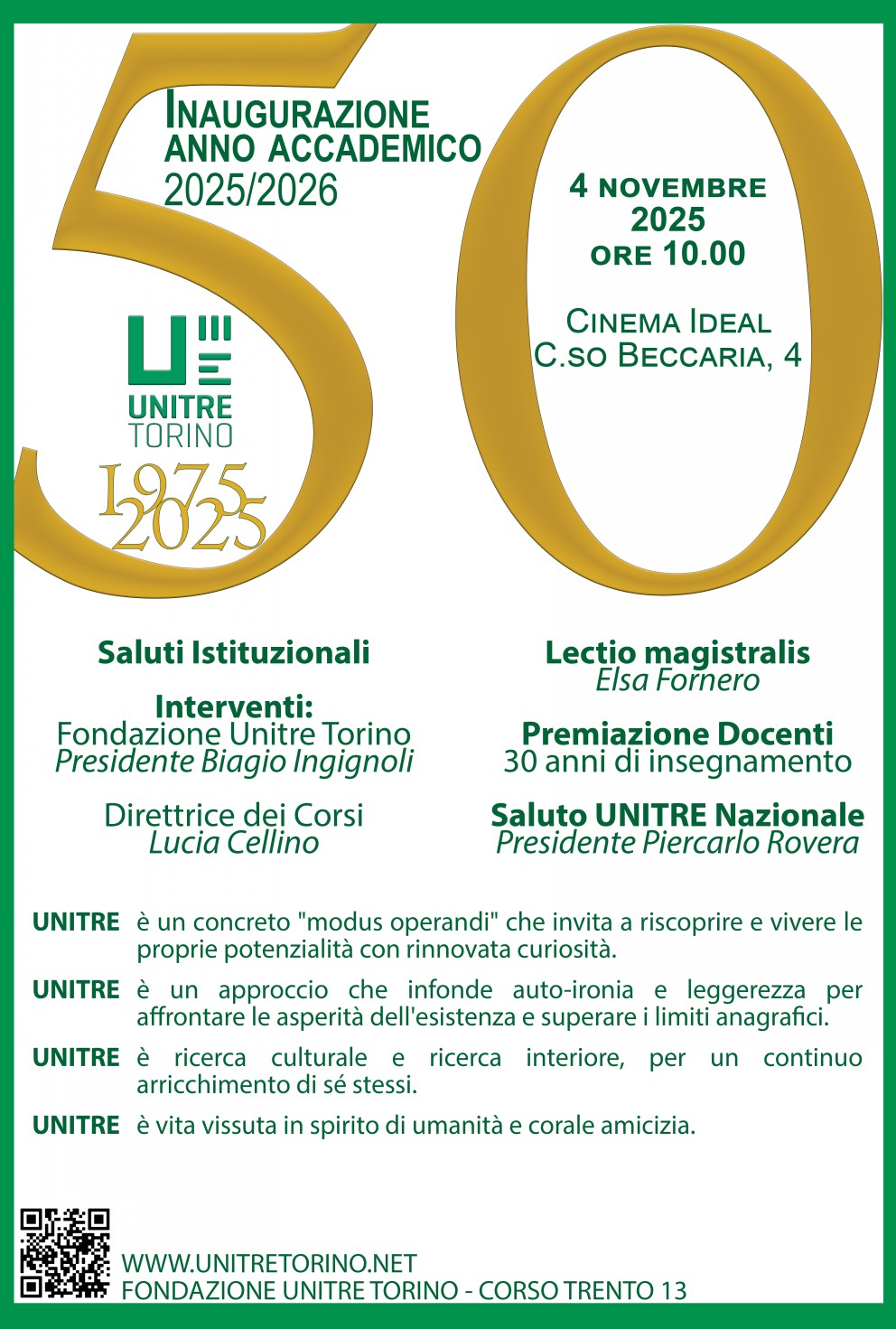 Locandina per inaugurazione anno accademico 2025/2026
